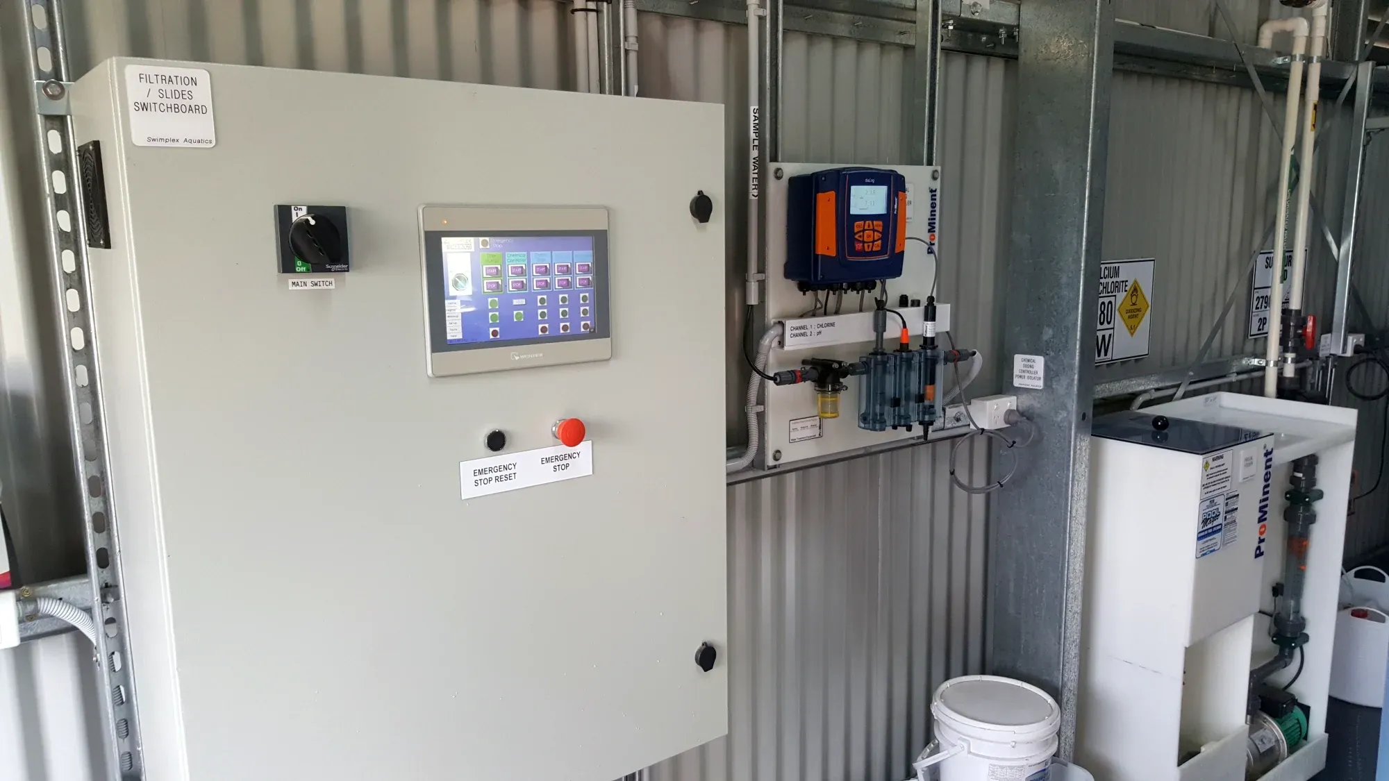 Control panel with HMI touchscreen